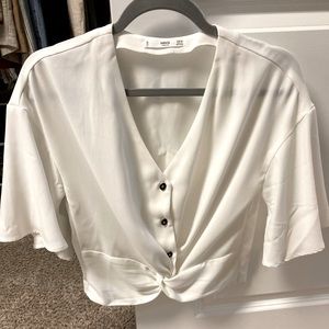 Mango twist front crop top Sz 2/XS